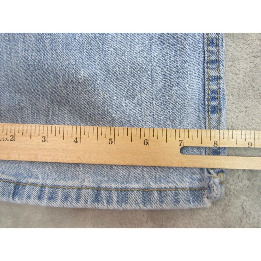 Levi's 527 Slim Bootcut Mens 32x30 Light Blue Frayed Hem Western Denim Jeans